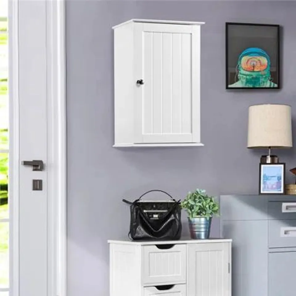BOXED WALL MOUNTED BATHROOM CABINET WITH SINGLE DOOR