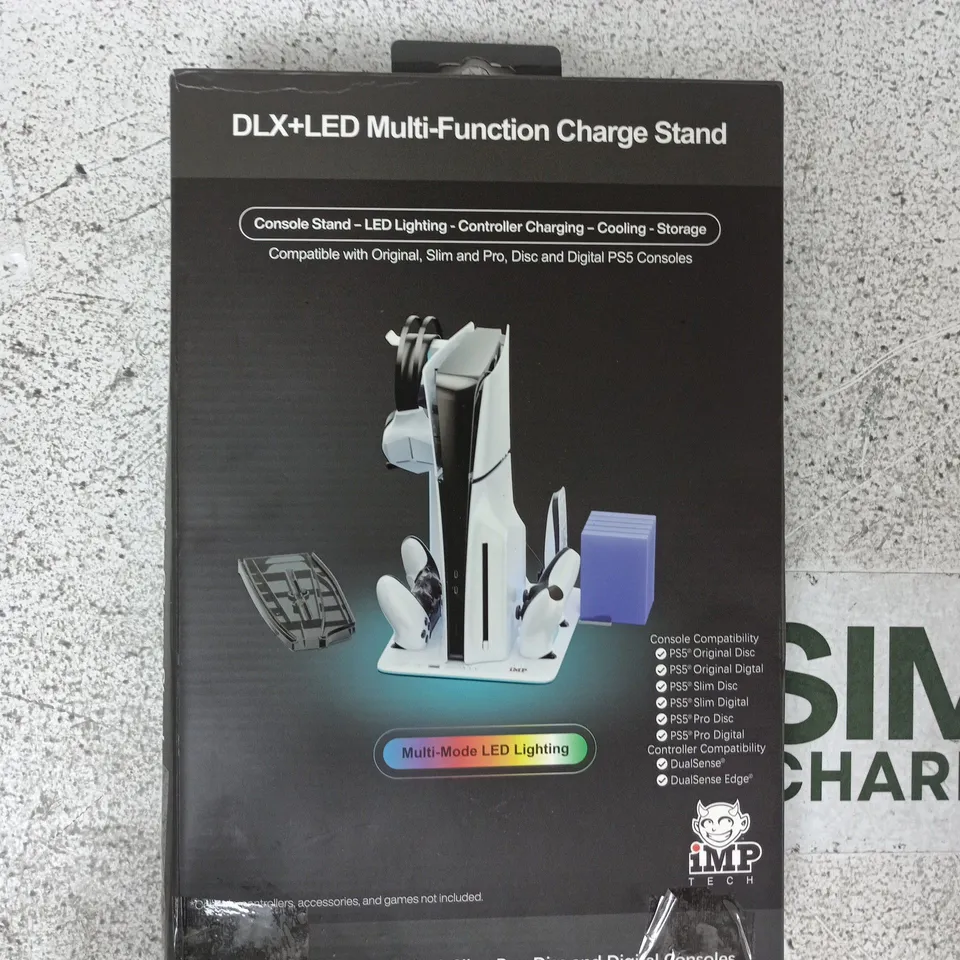 DLX+LED MULTI-FUNCTION CHARGE STAND FOR PLAYSTATION 5 – BOXED