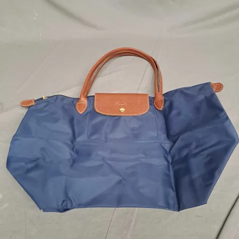 LONGCHAMP EXPANDABLE NAVY & BROWN BAG