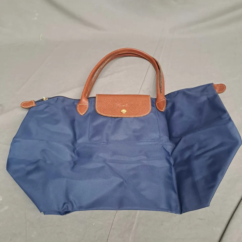 LONGCHAMP EXPANDABLE NAVY & BROWN BAG