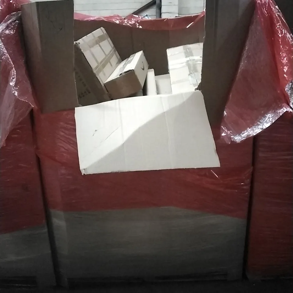 PALLET OF HOUSEHOLD ITEMS TO INCLUDE MAKE UP ORGANISER, MOSQUITO NET,TOILET ROLLS, CEILING FAN WITH LIGHT  AND OTHER ASSORTED ITEMS...