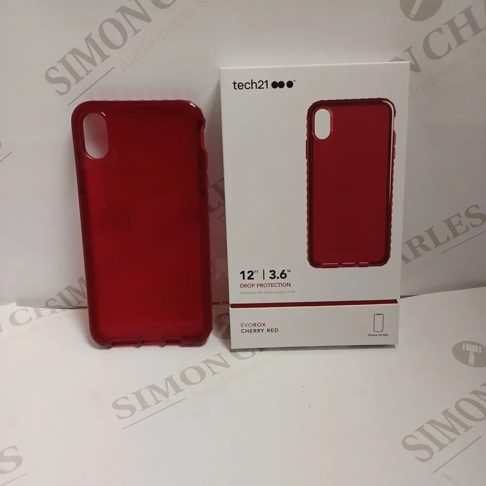 BOX OF 87 TECH21 CHERRY RED EVOROX PHONE PROTECTION CASES FOR IPHONE XS MAX