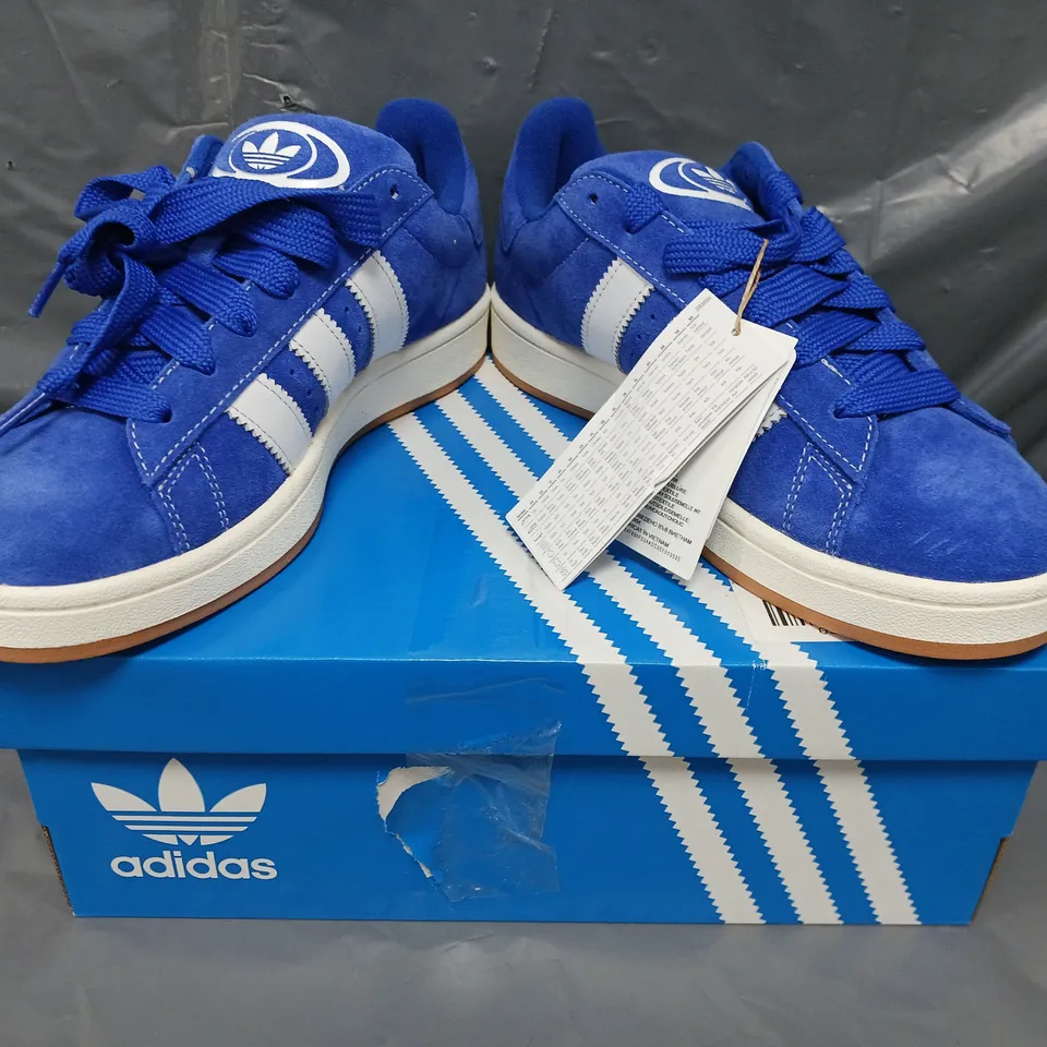 BOXED PAIR OF ADIDAS ORIGINALS CAMPUS 00S SHOES IN BLUE/WHITE UK SIZE 8.5