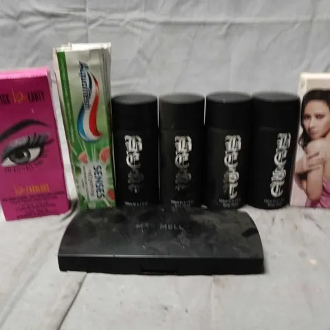 LOT OF ASSORTED HEALTH AND BEAUTY ITEMS TO INCLUDE BEST BODY WASHES, LIQUID SHIMMER EYESHADOW AND SEXY ME PARFUM