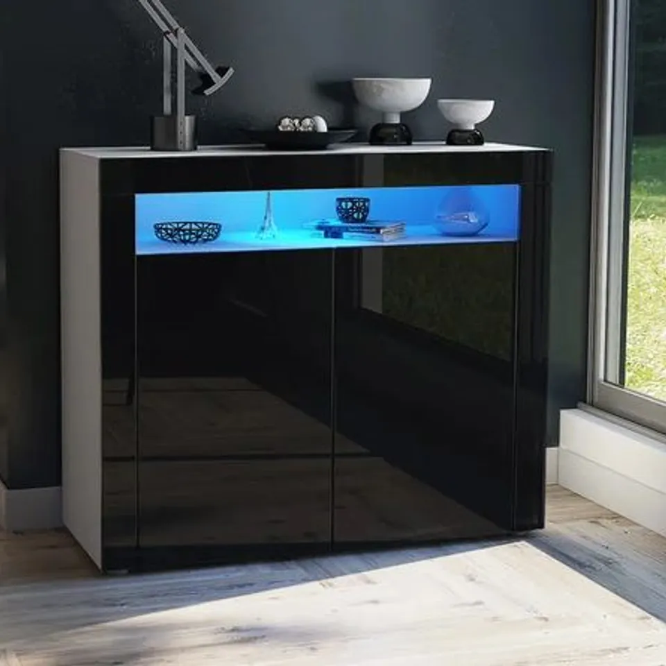 BOXED DESIGNER KNEELAND SIDEBOARD BLACK (3 boxes)