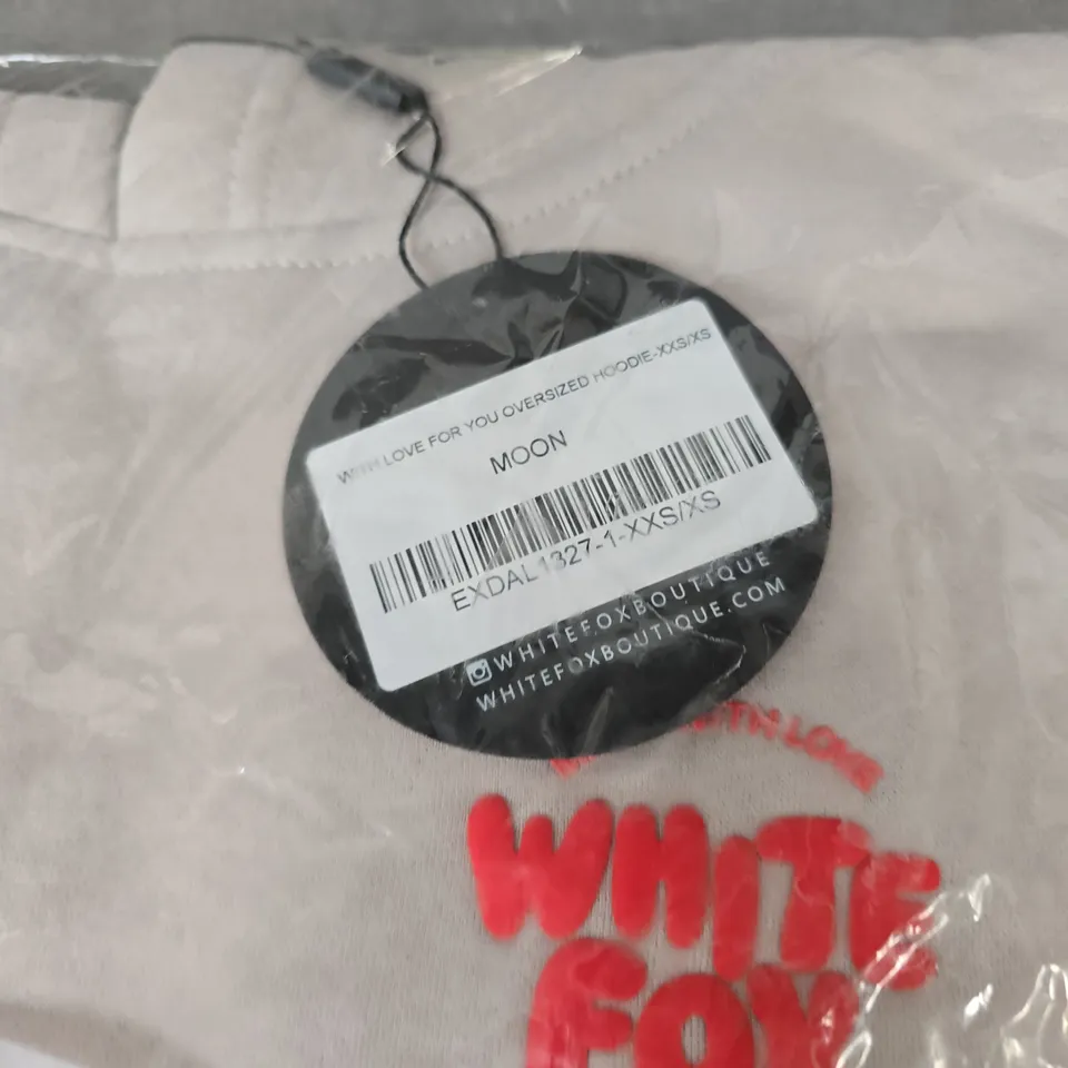 WHITE FOX BOUTIQUE MOON OVERSIZED HOODIE – PINK (XXS/XS)