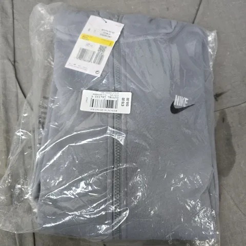 BAGGED NIKE FULL ZIP HOODIE IN GREY/BLUE - SMALL