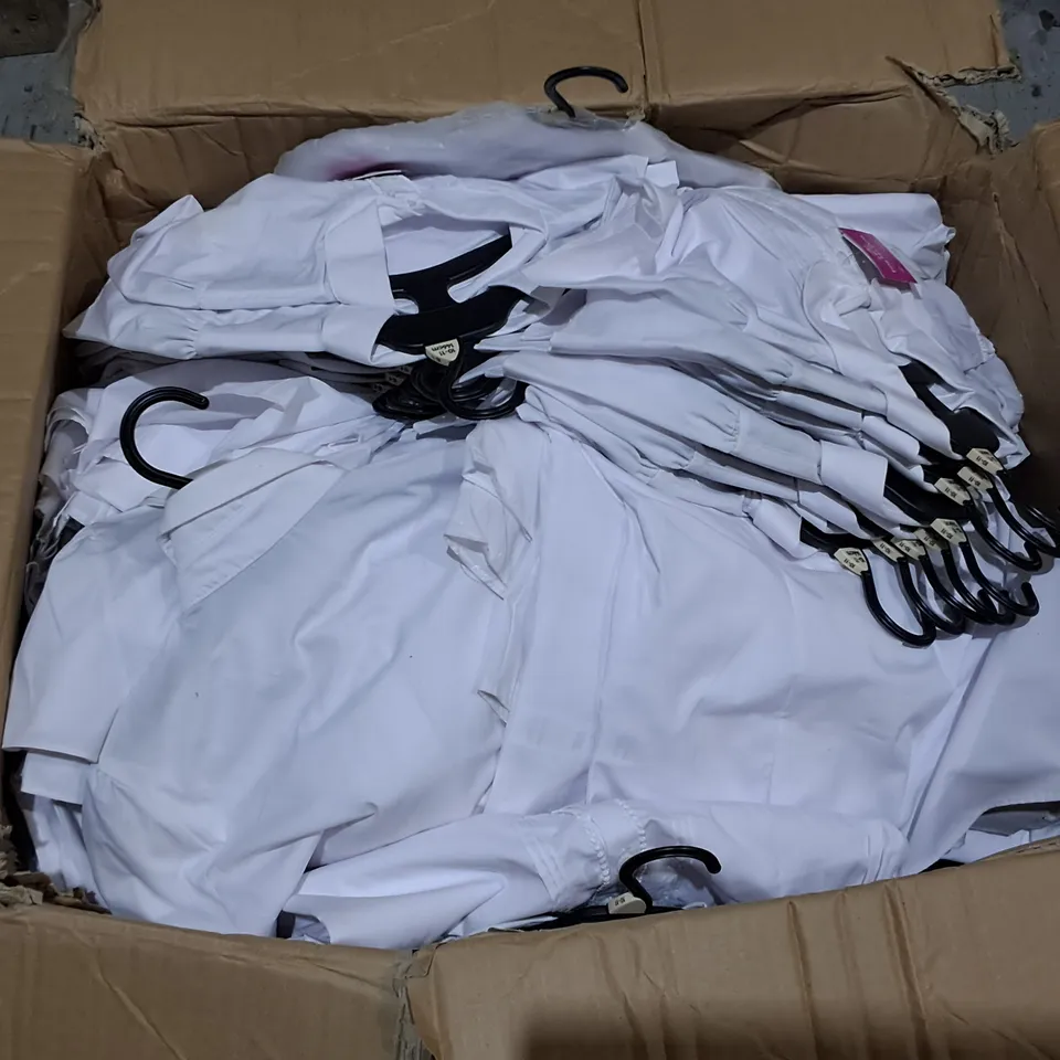 LOT OF APPROXIMATELY 120 WHITE EASY IRON 2-PACKS OF SHORT SLEEVE SHIRTS