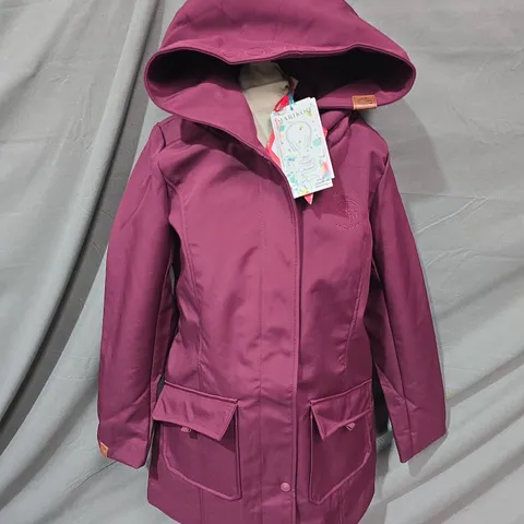 MARIKOO MAYLEEN HOODED ZIP THROUGH JACKET IN WINE - UK 12