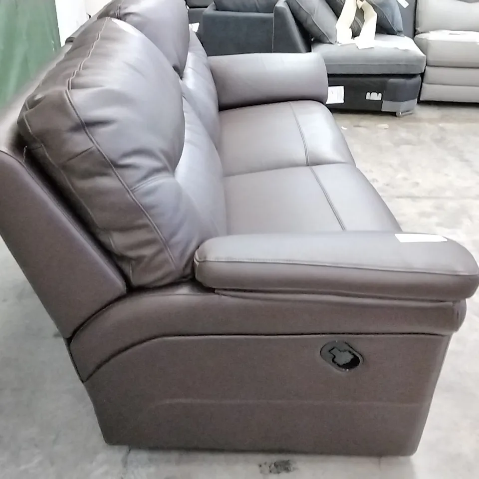 QUALITY BRITISH DESIGNER G PLAN MANUFACTURED WASHINGTON 18 3 SEATER MANUAL RECLINER DBL SOFA  - CAPRI CHOCOLATE LEATHERS 