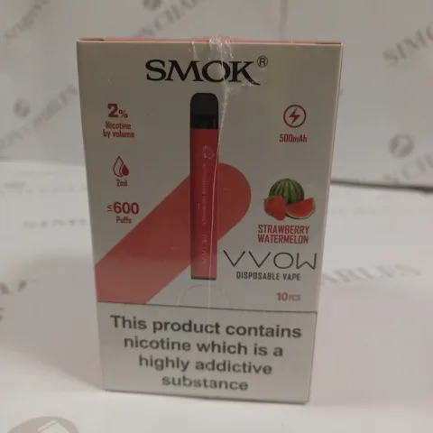 SEALED SMOK VVOW 10-PACK OF DISPOSABLE VAPES - STRAWBERRY WATERMELON