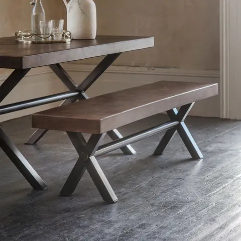 BOXED LOGAN BENCH - GUN METAL LEGS - MEDIUM