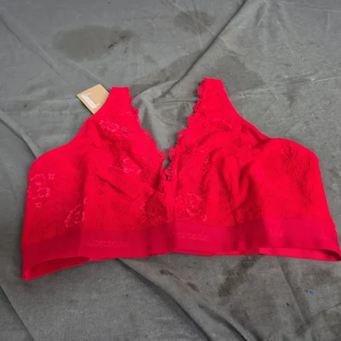 PICOT LACE FULLER CUP BRA – RED, SIZE 36