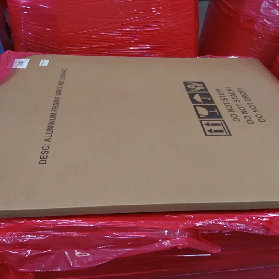 PALLET OF APPROXIMATELY 25x BOXED ALUMINIUM FRAME WRITING BOARDS 