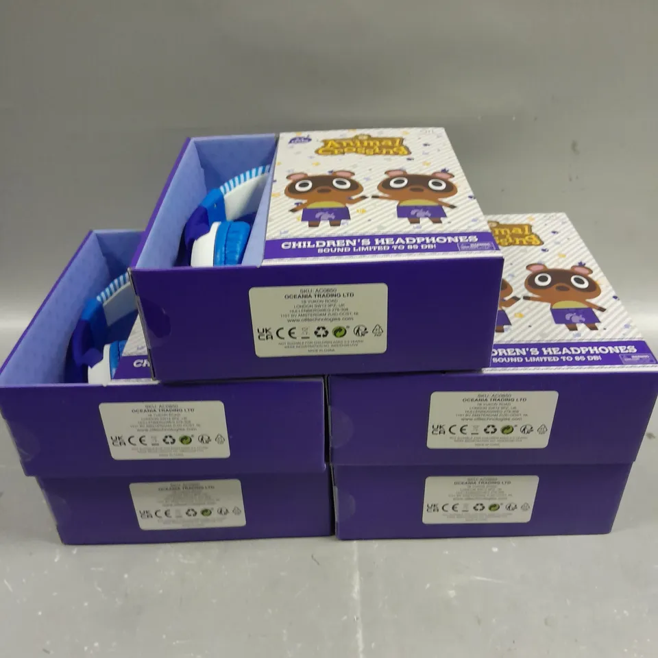 5 X BOXED OTL TECH ANIMAL CROSSING DESIGN CHILDRENS HEADPHONES 