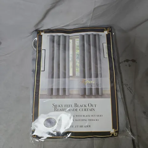 TABAZ SILKY FEEL BLACK-OUT READY MADE CURTAIN – EYELET HEADER