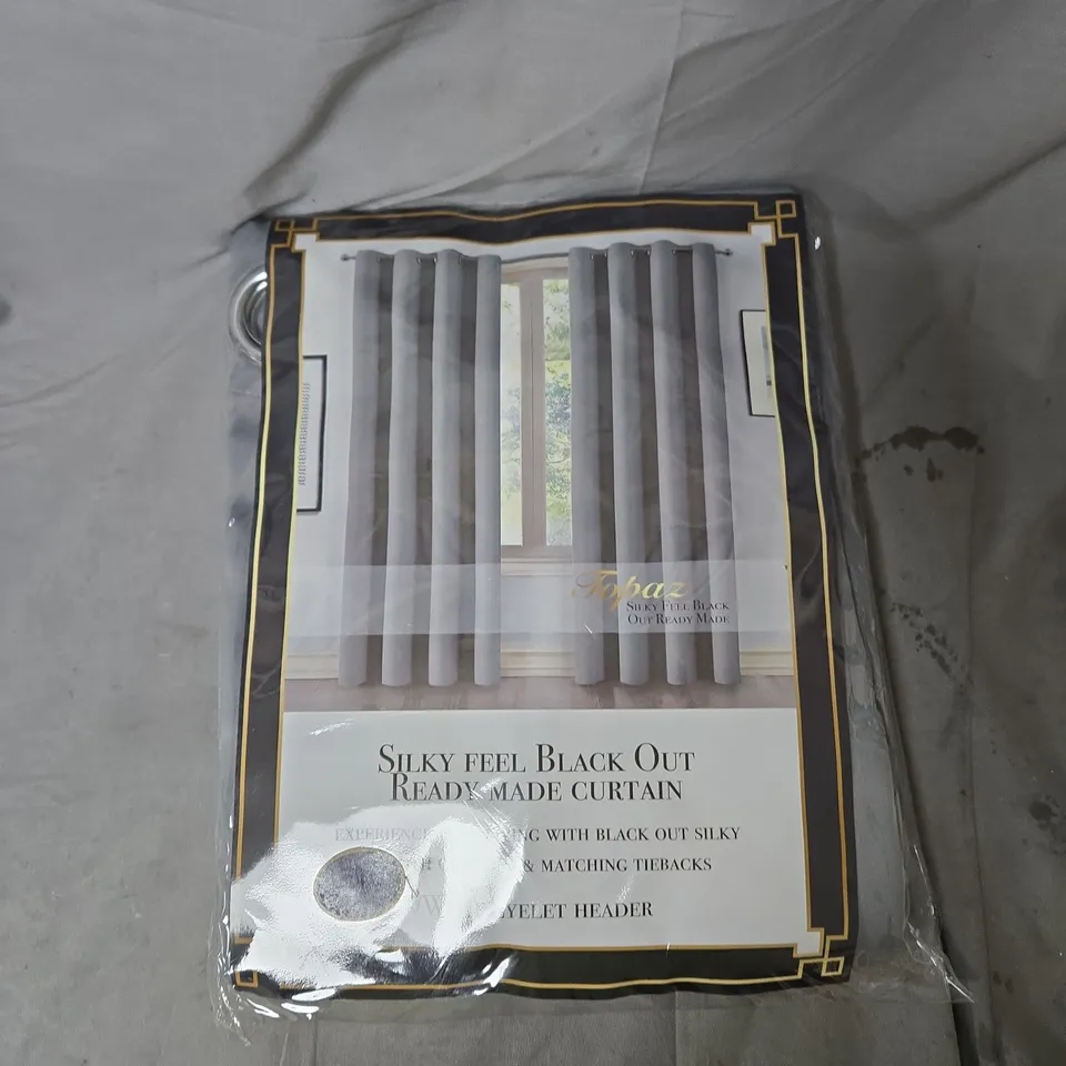 TABAZ SILKY FEEL BLACK-OUT READY MADE CURTAIN – EYELET HEADER