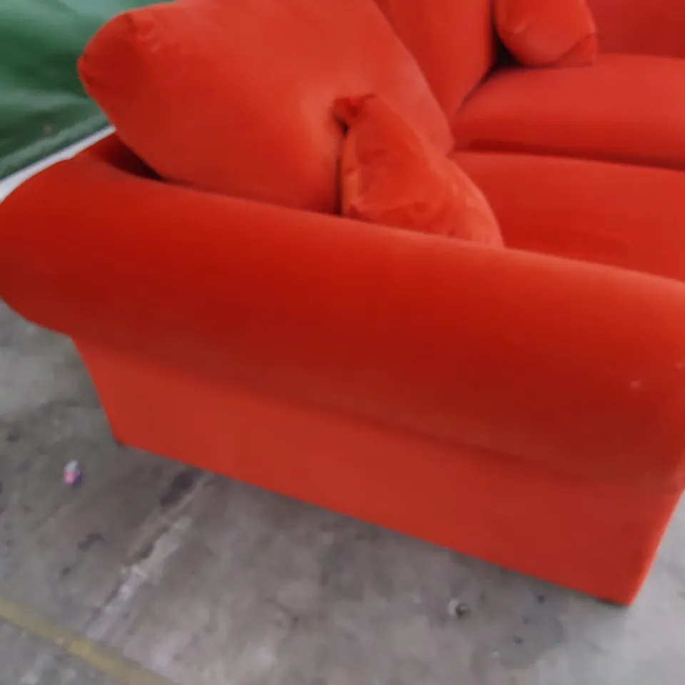 DESIGNER EMMA THREE SEATER SOFA EMMA PLAIN FIRE PLUSH FABRIC 