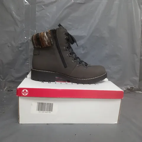 RIEKER MULTI CUFF HIKING BOOTS GREY/NAVY SIZE 6