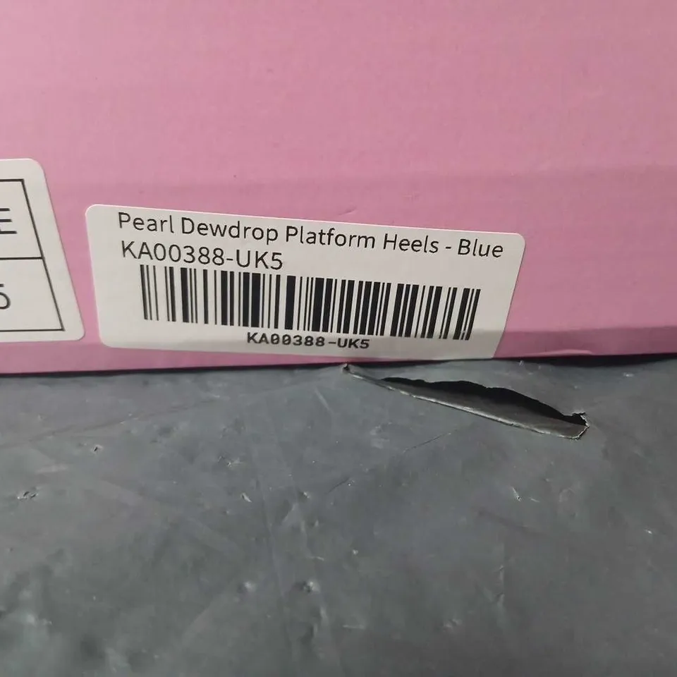 KOI PEARL DEWDROP PLATFORM HEELS - BLUE, UK5