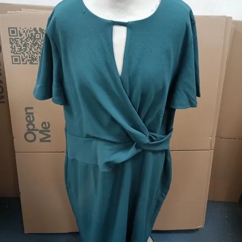 KALEIDOSCOPE GREEN KNOT DETAIL DRESS - SIZE 20