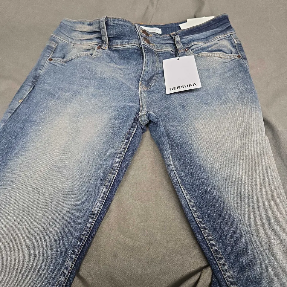 BERSHKA BOOTCUT WASHED DENIM JEANS - EUR 42