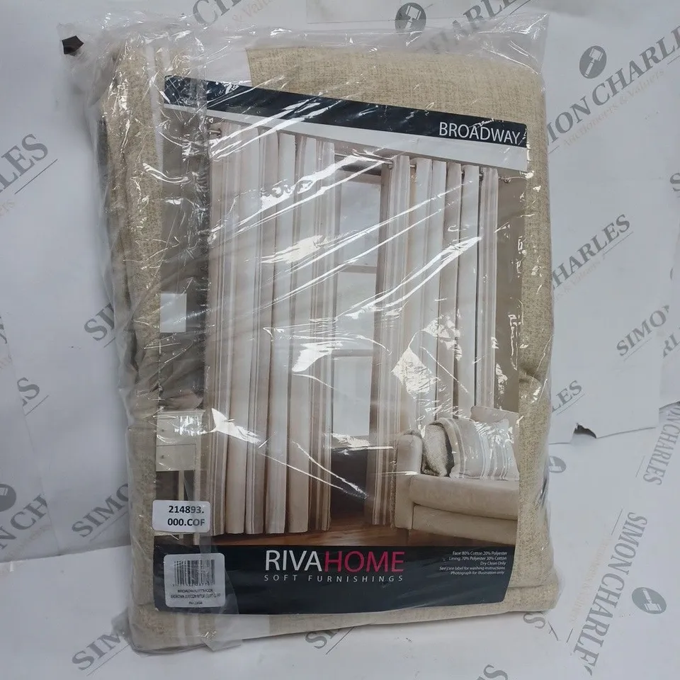 RIVA HOME ESSENTIAL COLLECTION ONE PAIR FULLY LINED CURTAINS APPROX. 229X229CM