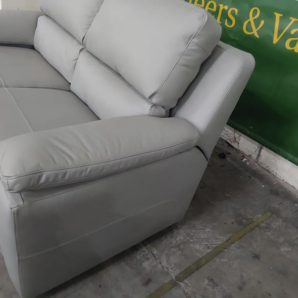 QUALITY BRITISH DESIGNER G PLAN TWO SEATER SOFA GREY LEATHER 
