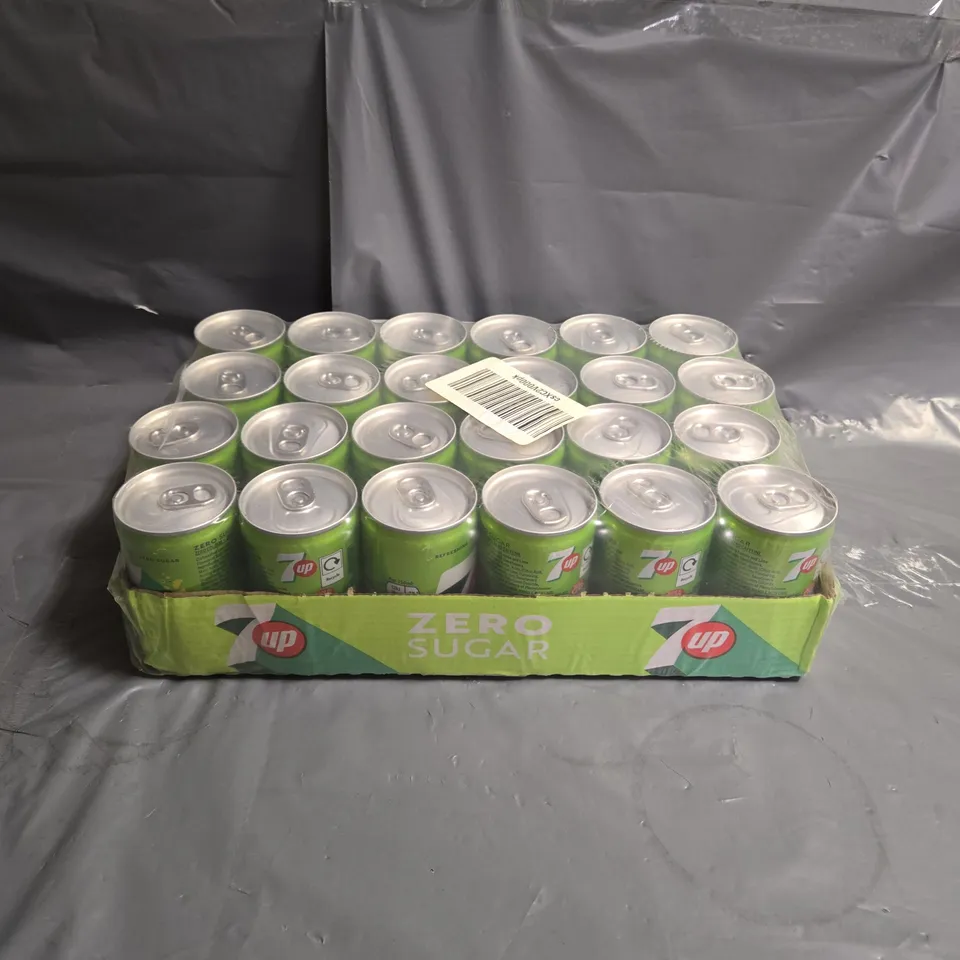 SEALED 7UP ZERO SUGAR CANS 24X150ML - COLLECTION ONLY