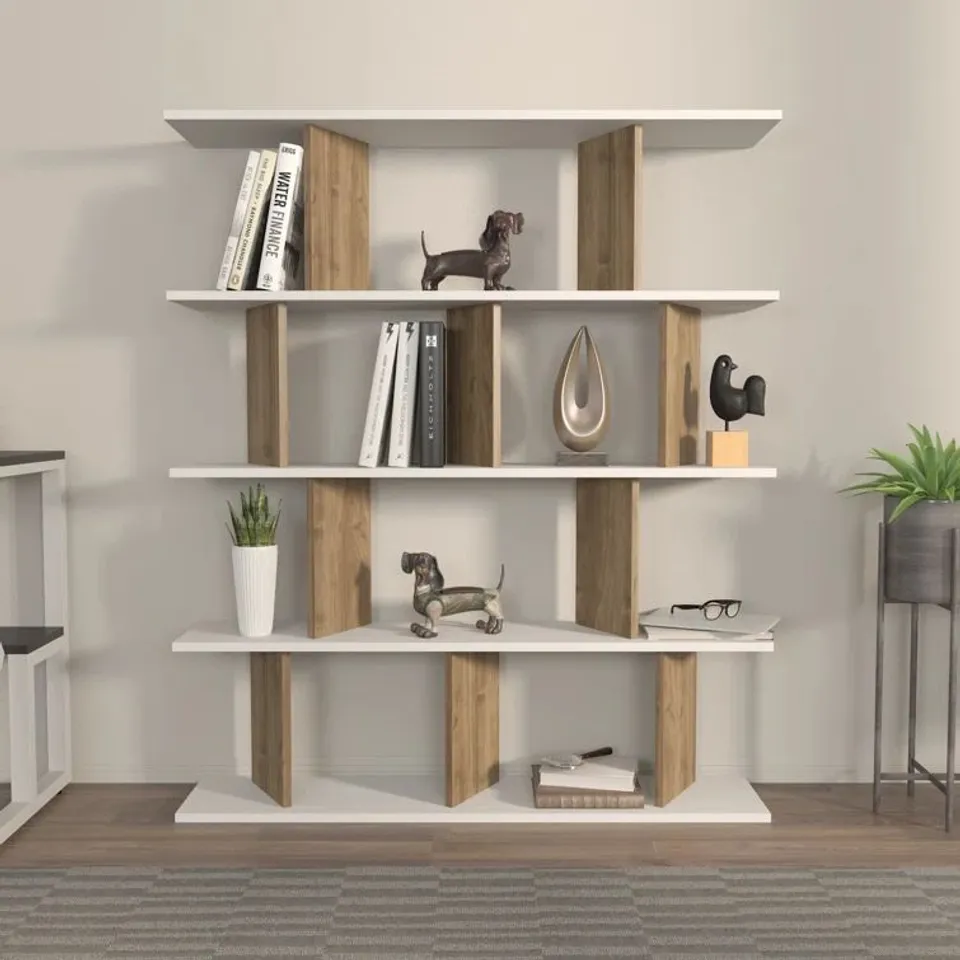 BOXED LILEY - ROSE BOOKCASE - WHITE/BROWN (1 BOX)