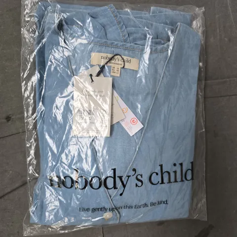 NOBODY'S CHILD ROSIE PLAIN MIDI DRESS IN BLUE SIZE UK 16