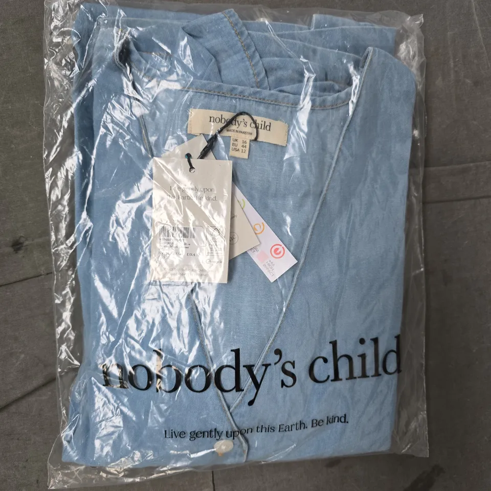 NOBODY'S CHILD ROSIE PLAIN MIDI DRESS IN BLUE SIZE UK 16