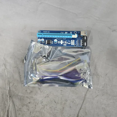 6 ELEGIANT PCE164P-N03 PCI-E 1X TO 16X RISER ADAPTOR WITH USB 3.0 & 6PIN POWER CABLES