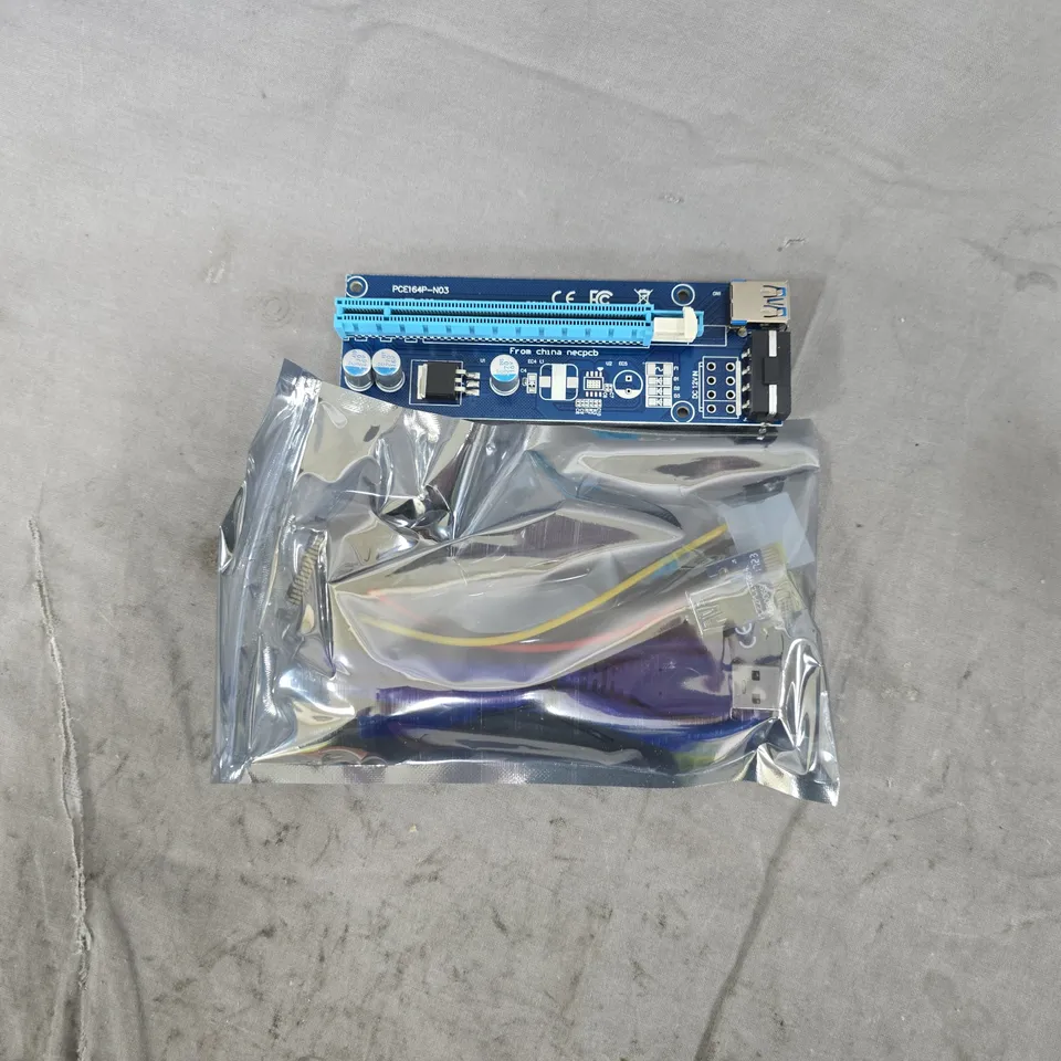 ELEGIANT PCE164P-N03 PCI-E 1X TO 16X RISER ADAPTOR WITH USB 3.0 & 6PIN POWER CABLE