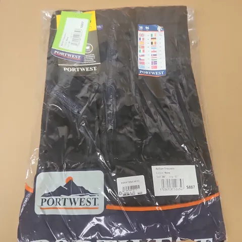 BAGGED PORTWEST ACTION TROUSERS IN NAVY - SIZE 38"