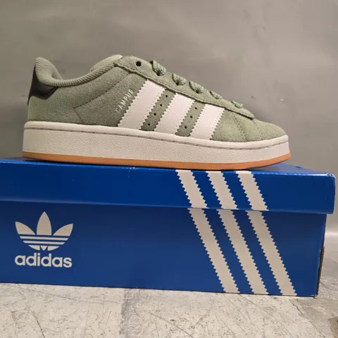BOXED PAIR OF ADIDAS CAMPUS 00S SHOES IN SAGE SIZE UK 2