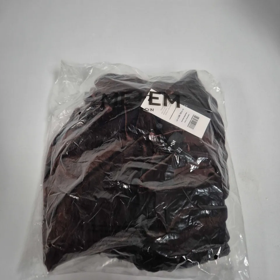 ME+EM FLUID VELVET DRAPED DRESS – UK 14 (US 10, EU 42) CHOCOLATE