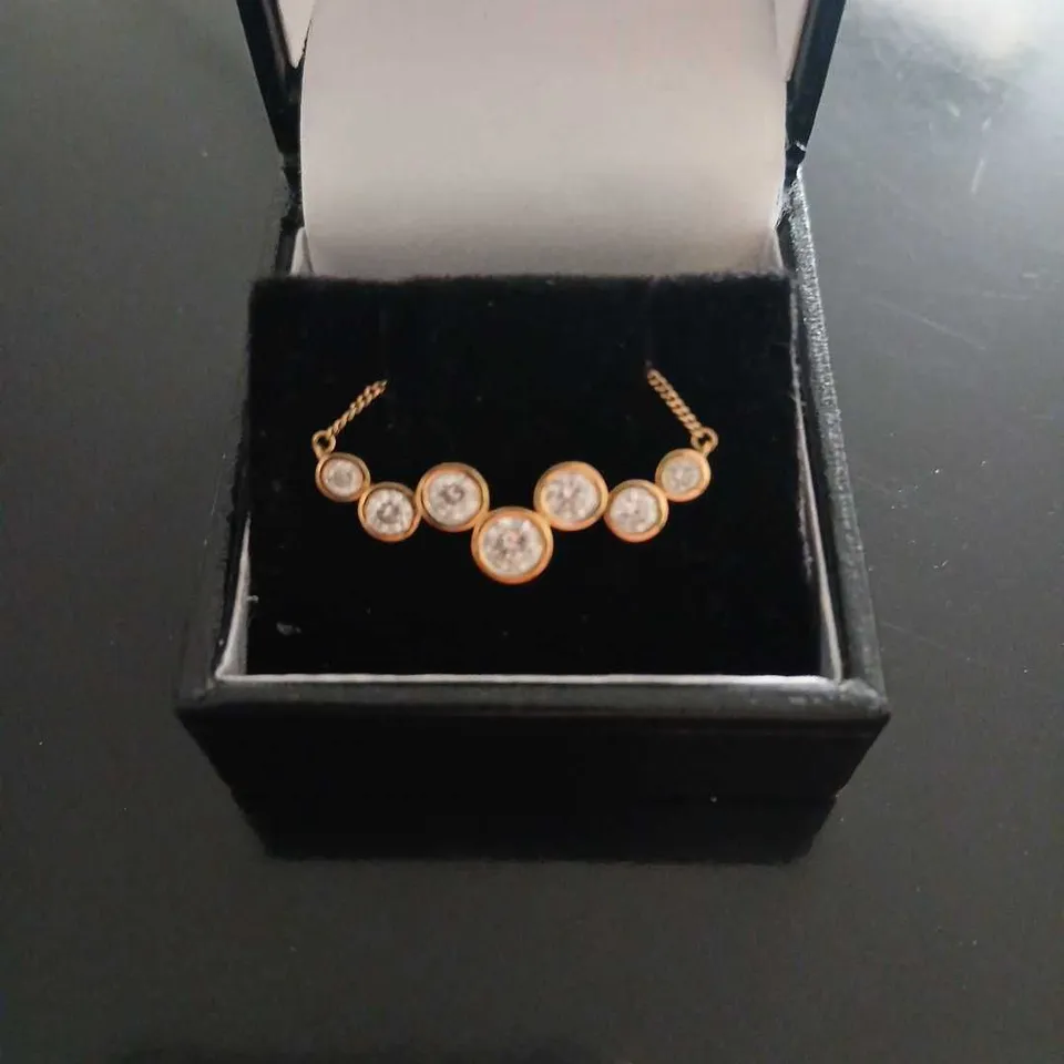 FIRE LIGHT 0.75CT LAB GROWN DIAMOND BUBBLE NECKLACE 9CT GOLD