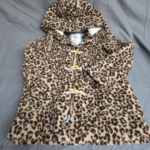 BODEN FLUFFY JACKET IN LEOPARD SIZE 11-12YRS