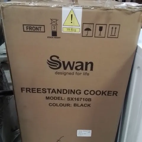 BOXED SWAN SX16710B 50CM WIDE ELECTRIC SOLID BLACK COOKER