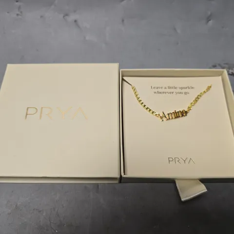 BOXED PRYA PERSONALISED GOLDEN BANGLE - AMINA 
