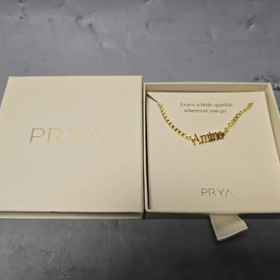 BOXED PRYA PERSONALISED GOLDEN BANGLE - AMINA 