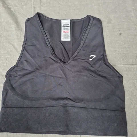 GYM SHARK EVERYDAY SEAMLESS CROP TANK IN BLACK SIZE XL