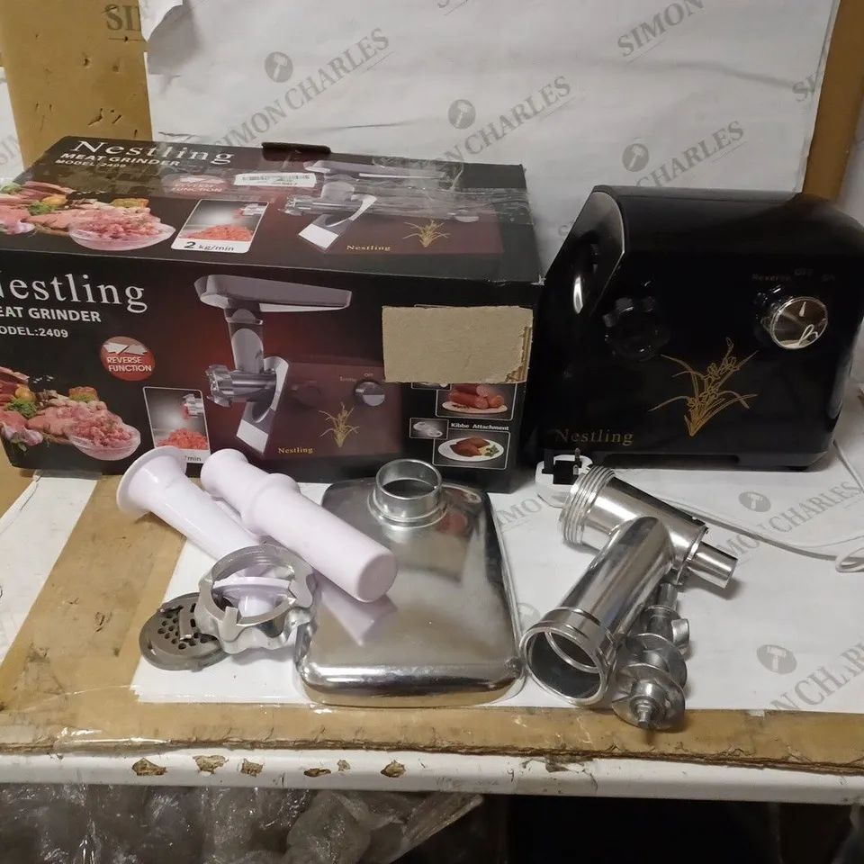 NESTLING 2800 WATT ELECTRIC MEAT GRINDER, STAINLESS STEEL MEAT MINCER & SAUSAGE STUFFER
