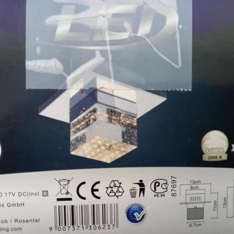 BOXED GLOBO MACAN 1 LIGHT FLUSH WALL LIGHT IN CHROME/ACRYLIC