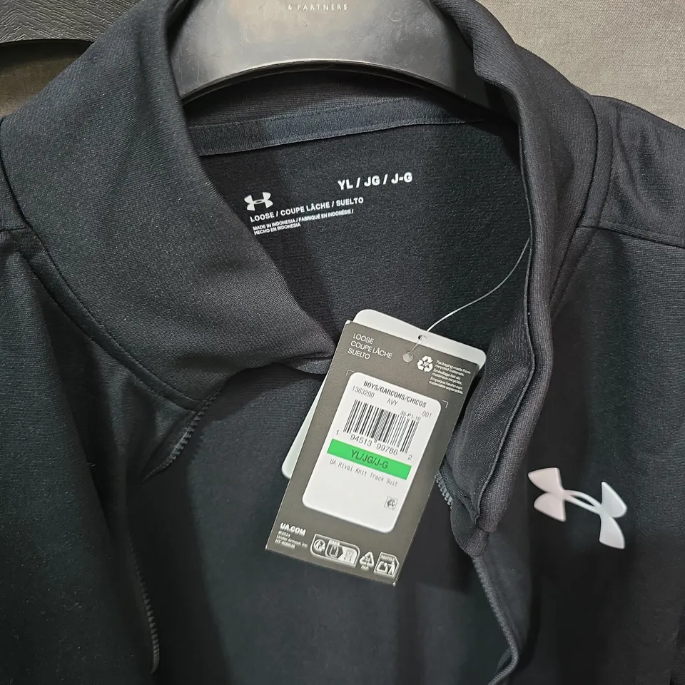 UNDER ARMOUR BOYS' TRACKSUIT – BLACK, YOUTH SIZE (YL/JG/J-G)