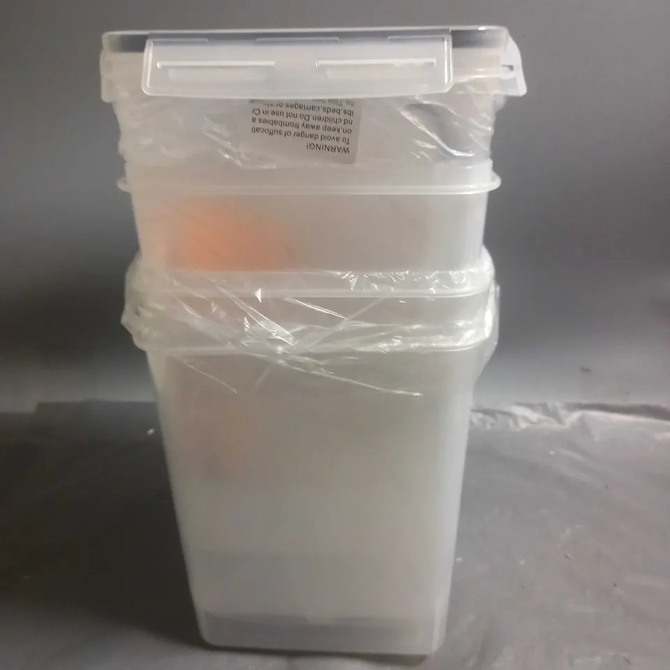 LOT OF 4 STORAGE BOXES WITH LIDS