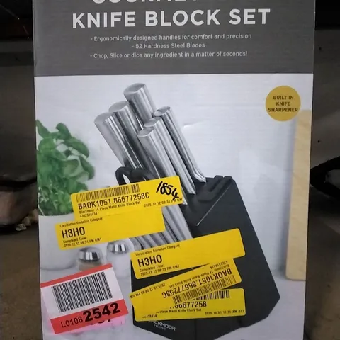 BOXED BLACKMOOR 14 PIECE METAL KNIFE BLOCK SET