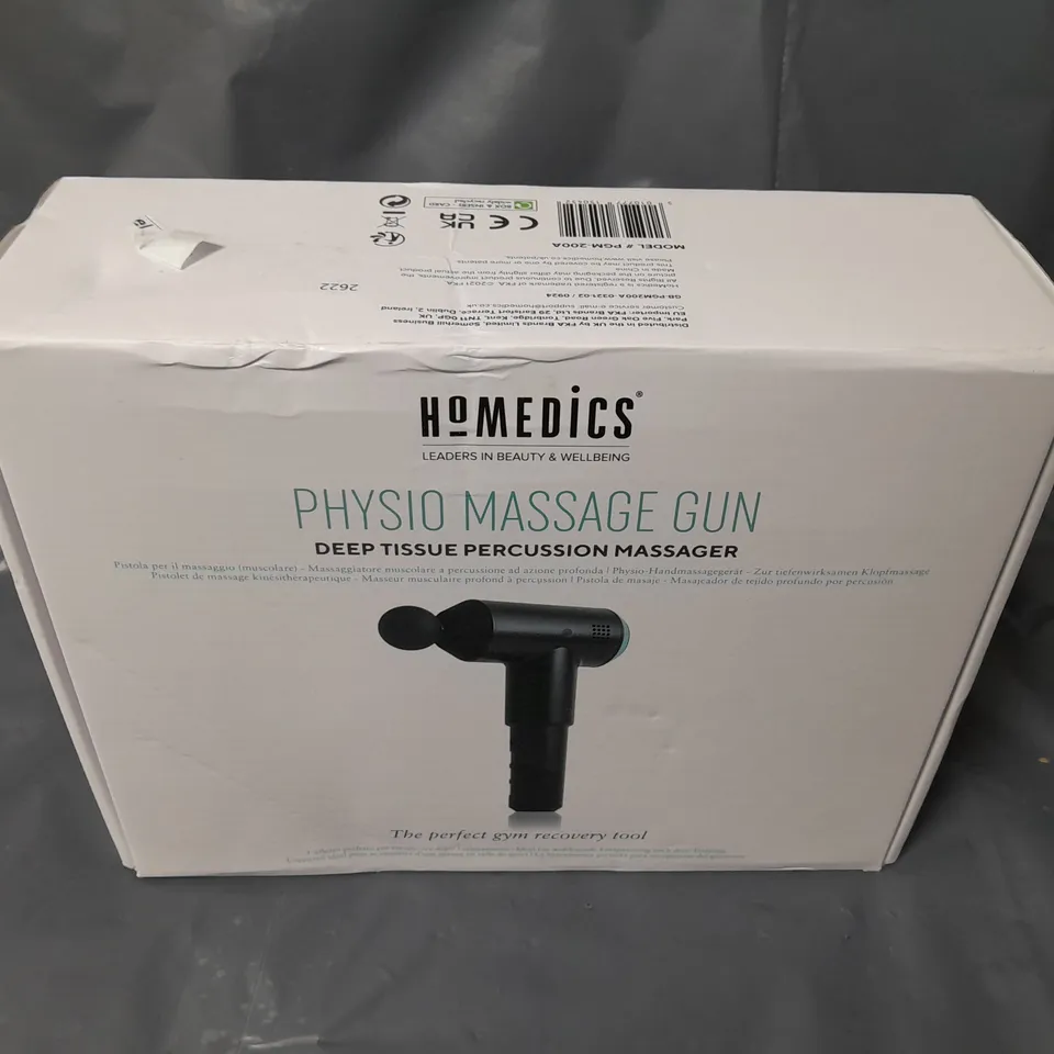 BOXED HOMEDICS PHYSIO MASSAGE GUN DEEP TISSUE MASSAGER