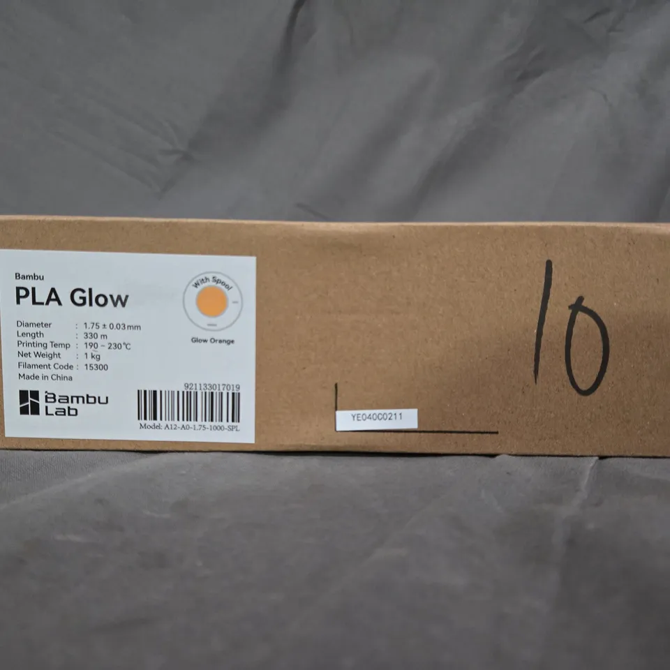 SEALED BAMBU LAB PLA GLOW IN GLOW ORANGE WITH SPOOL